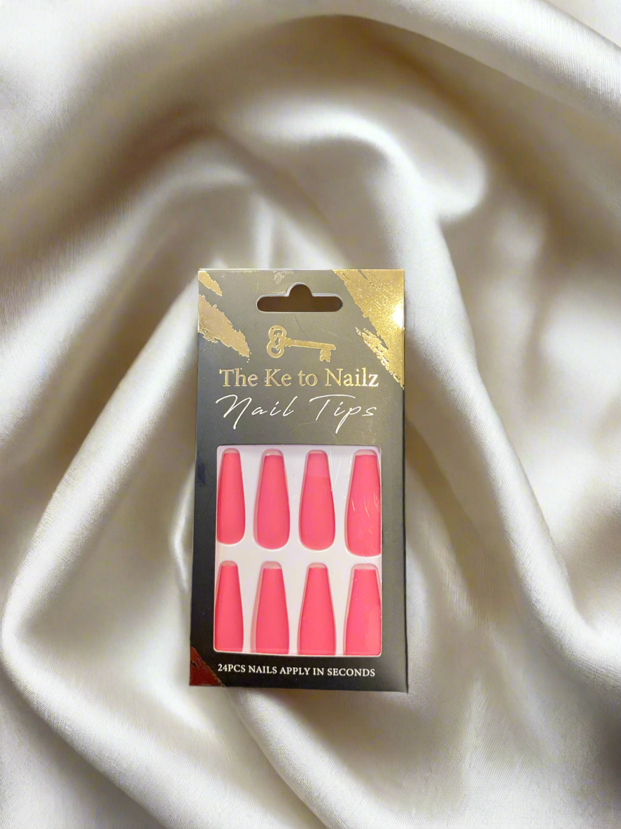 Rose Pink Press-On Nails – 24 Piece Set