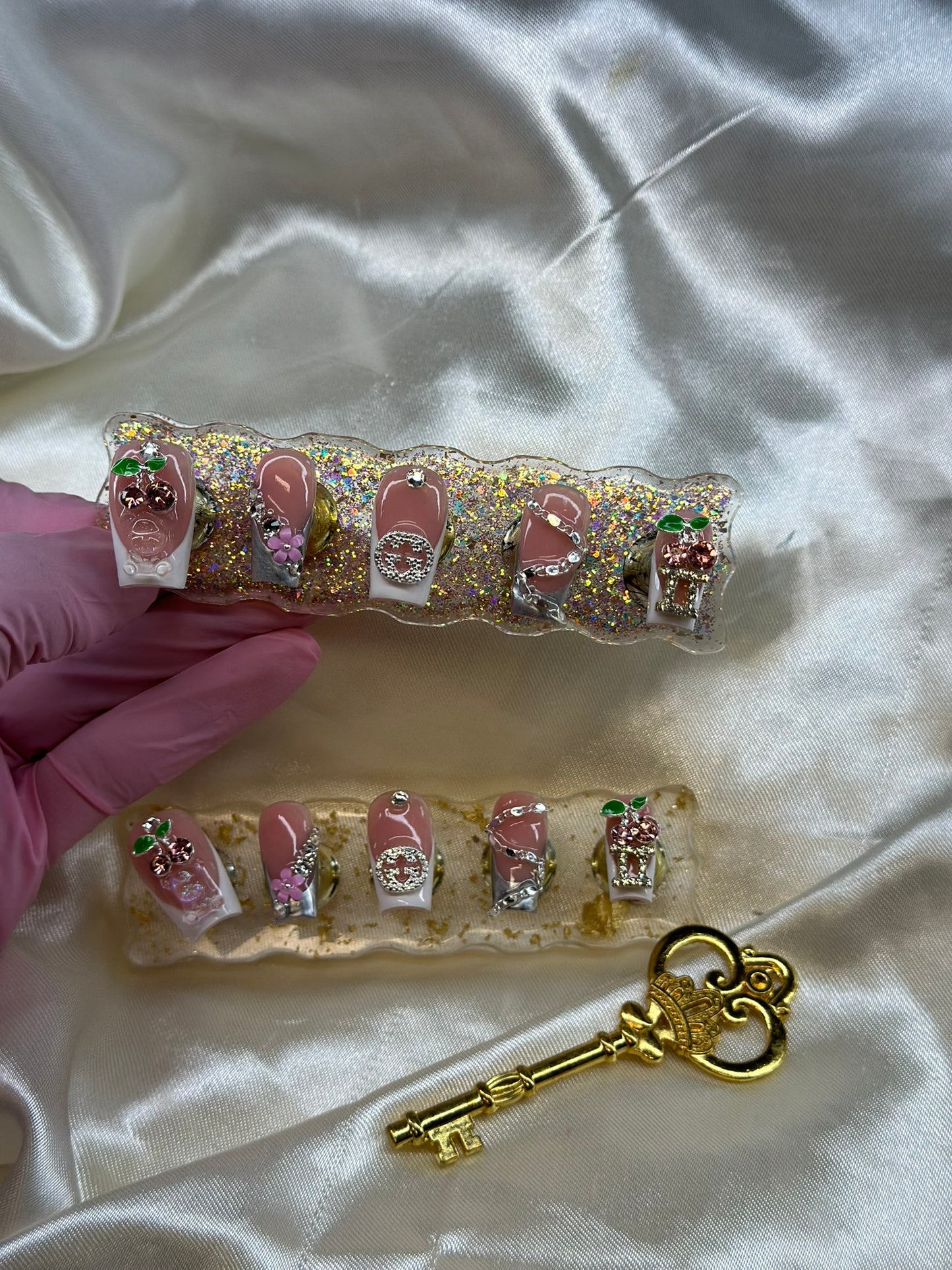Luxury Handmade Freestyle Acrylic Press-On Nails | 10-Piece Set