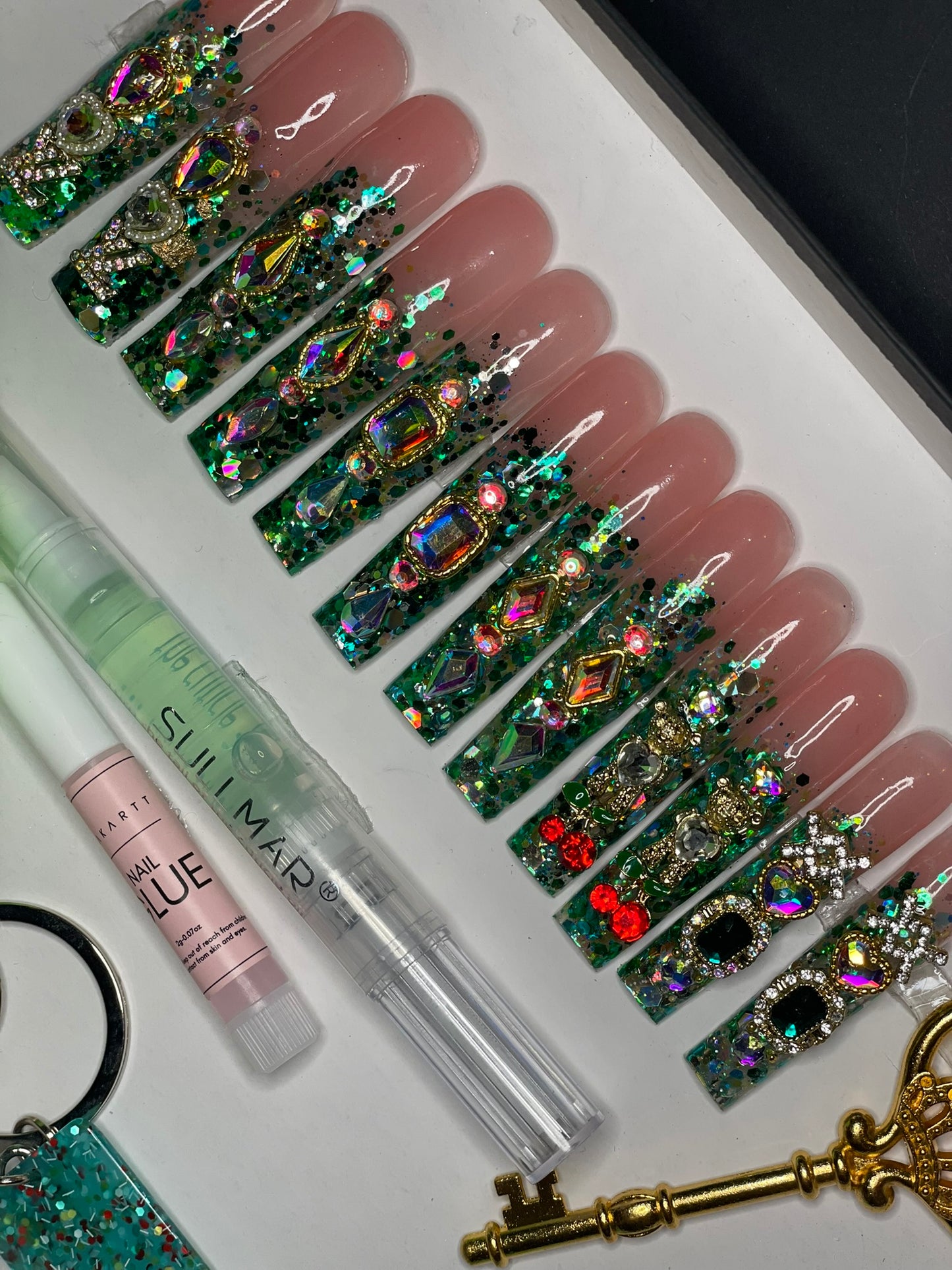 Luxury Handmade Freestyle Acrylic Press-On Nails | 10-Piece Set