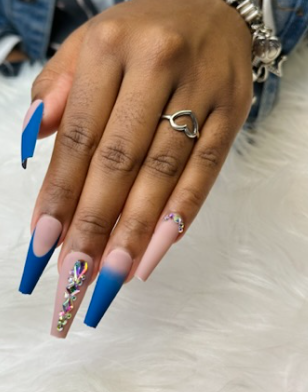 Blue Design Twist with Rhinestones