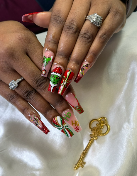 Luxury Festive Handmade Custom Acrylic Press-On Nails | 10-Piece Seasonal Set