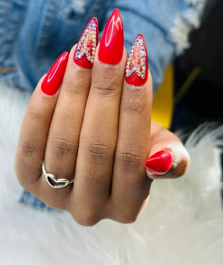 Lovers Red with Accent Rhinestones