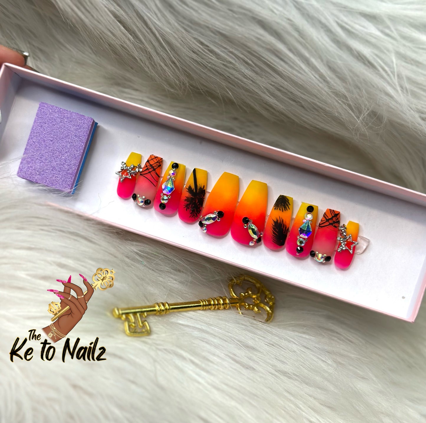 Luxury Festive Handmade Custom Acrylic Press-On Nails | 10-Piece Seasonal Set