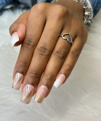 Short Nude White and Gold