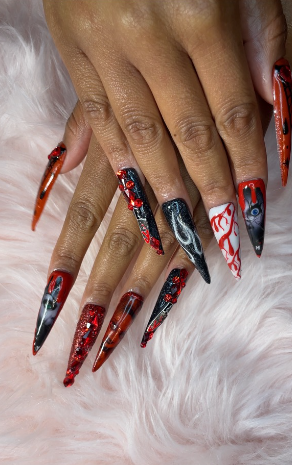 Luxury Festive Handmade Custom Acrylic Press-On Nails | 10-Piece Seasonal Set