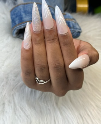 White and Nude with Gold