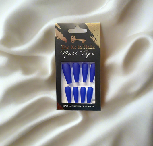 Matte Navy Blue Press-On Nails – 24 Piece Set