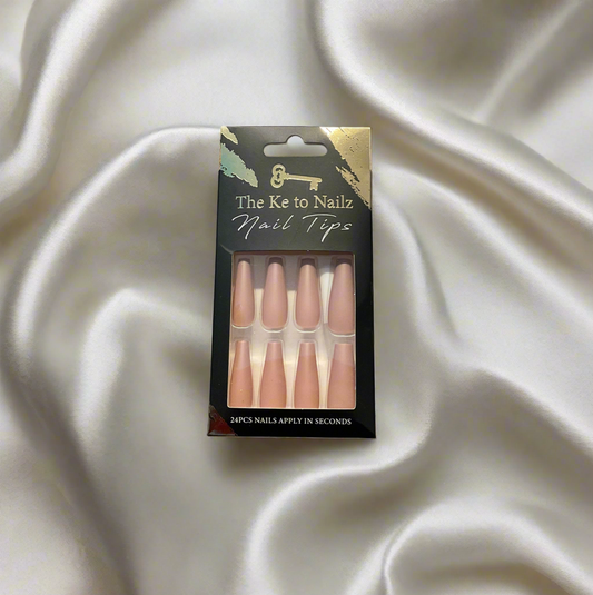 Matte Tan Press-On Nails – 24 Piece Set