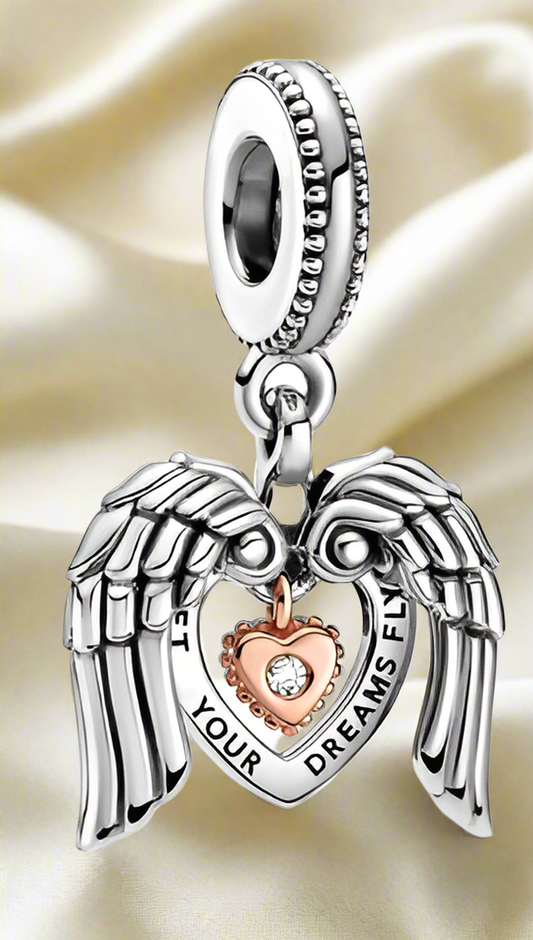 Two-Tone Angel Wings Charm