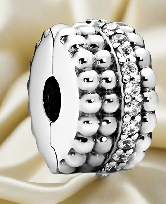 Silver Double Lined Clip Charm