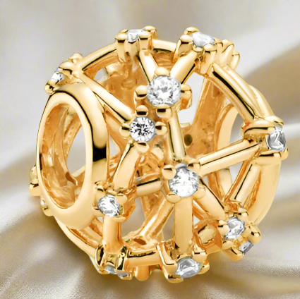 Gold Openwork Abstract Charm