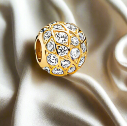 Gold Sparkling Circle Charm