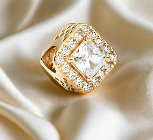Gold Sparkling Leveled Diamond Charm