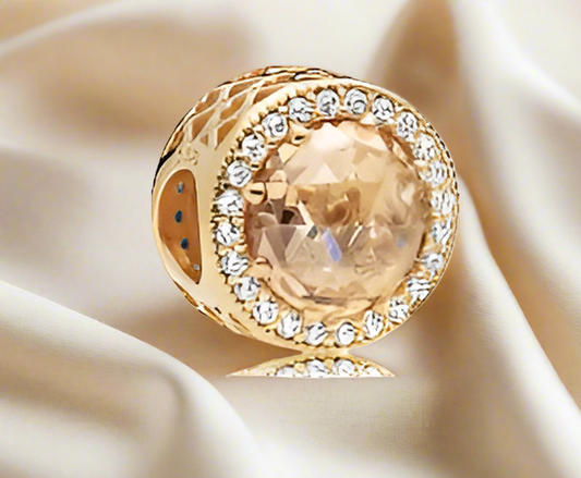 Gold Sparkling Round Charm