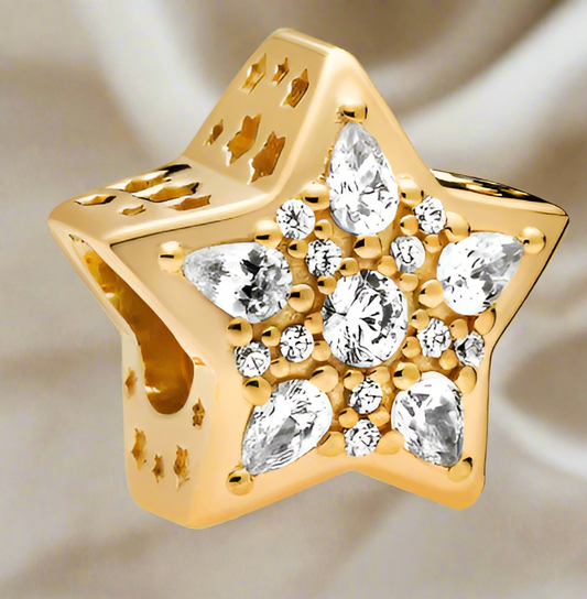 Gold Sparkling Star Charm