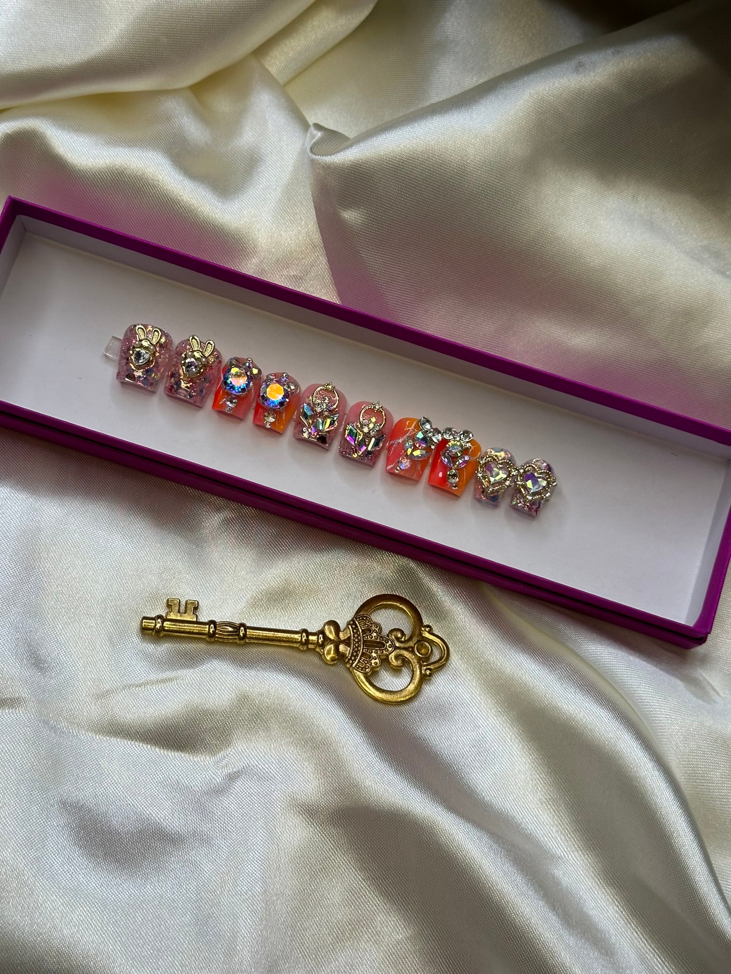 Luxury Handmade Freestyle Acrylic Press-On Nails | 10-Piece Set
