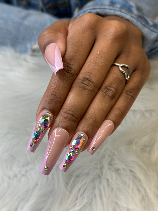 Pink V-Tips with Bling