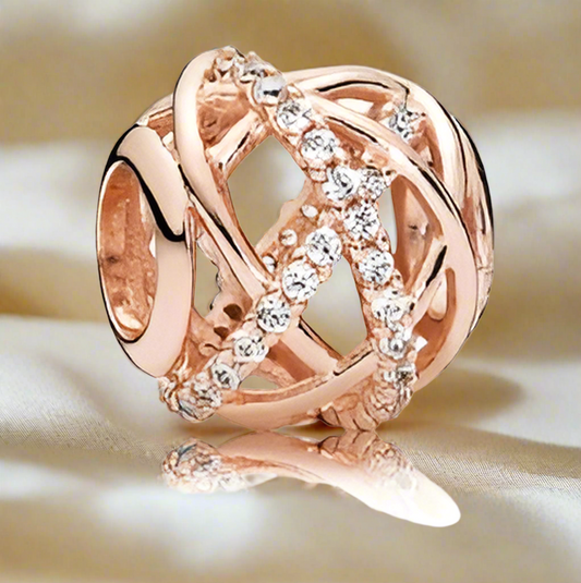 Rose Gold Openwork Abstract Charm