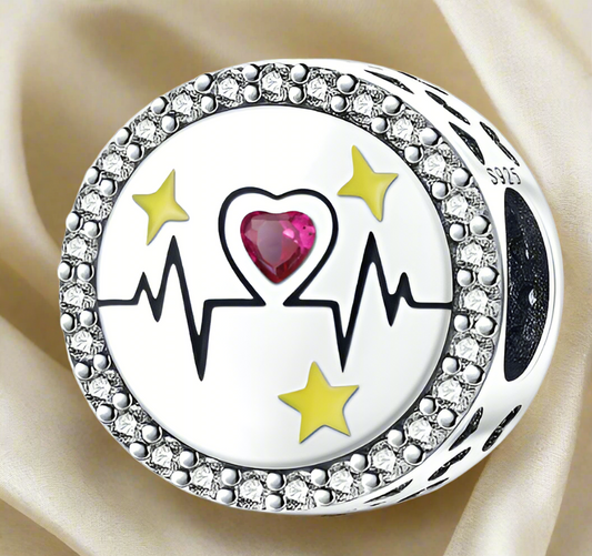 Silver Circle Pulse Charm