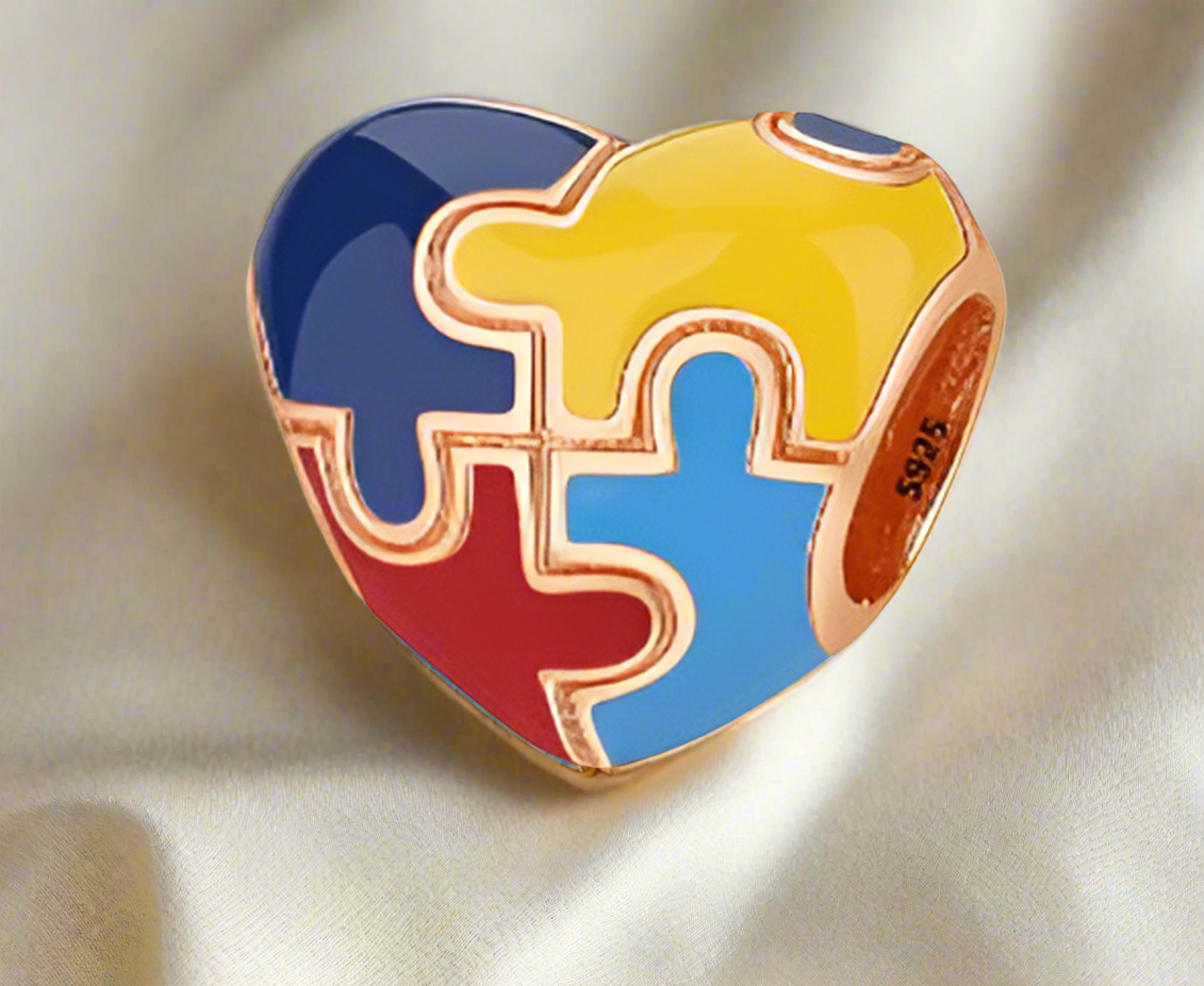 Rose Gold Autism Love Charm