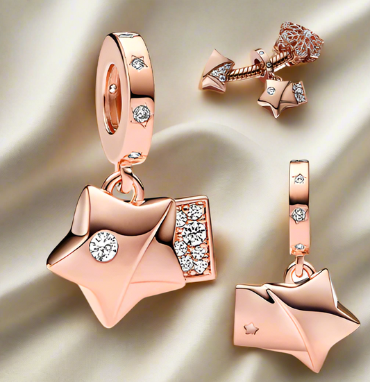Rose Gold Dangling Star Charm