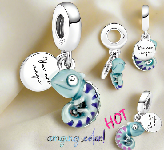 Silver Color-Changing Chameleon Dangle Charm