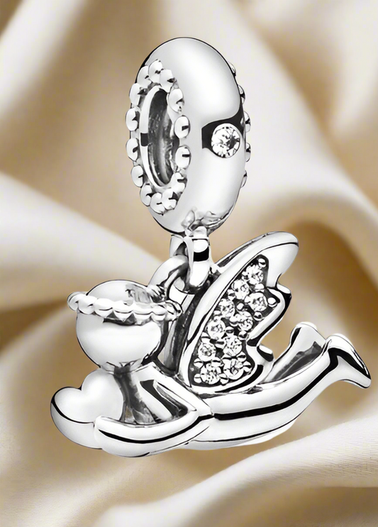 Silver Dangling Angel Charm