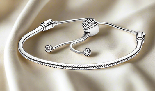 Silver Sparkling Heart Slider Bracelet