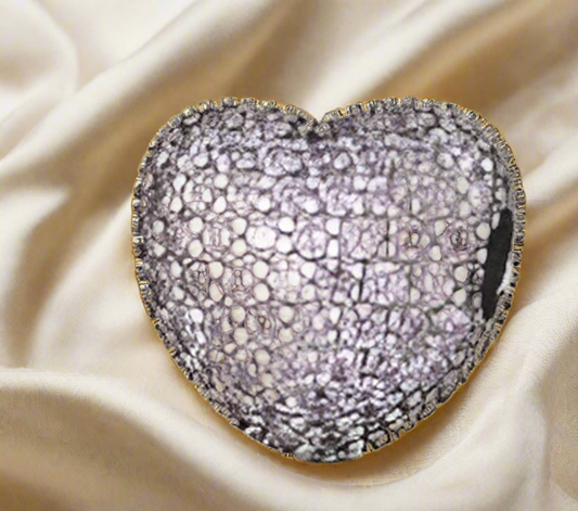 Silver Sparkling Pink Heart Charm
