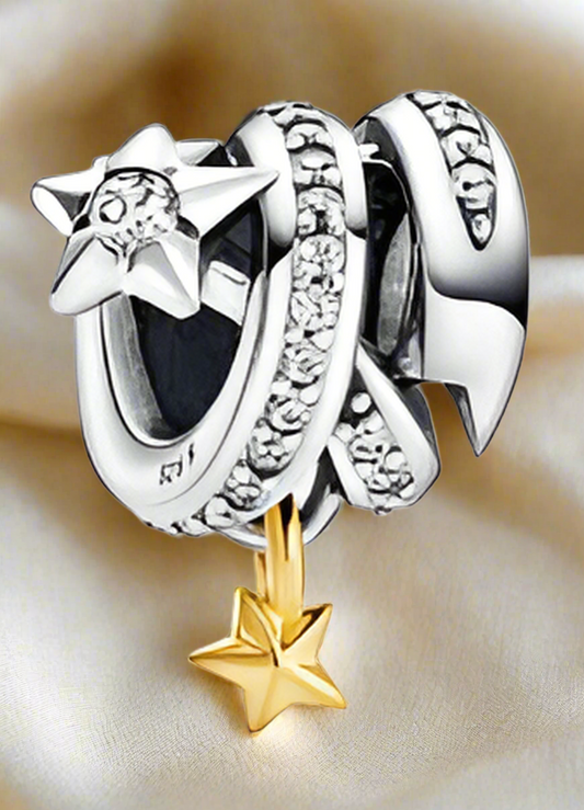 Silver Star Wrapped Around Charm