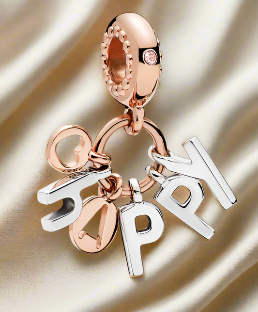 Two-Tone Dangle Happy Charm