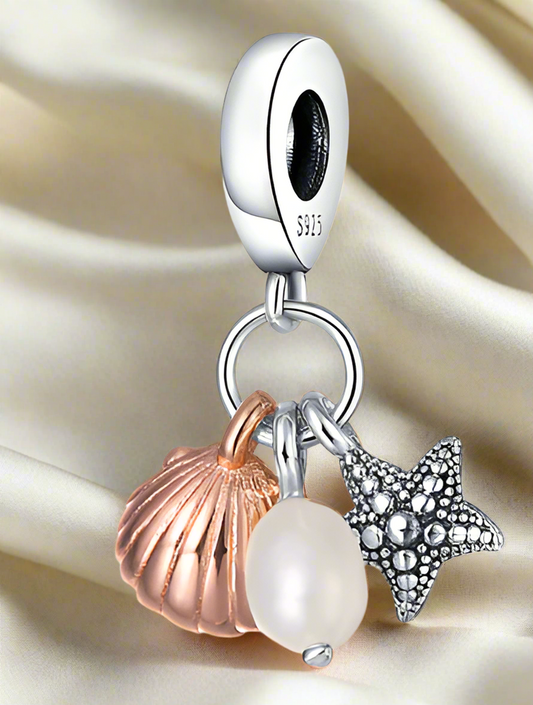 Two-Tone Seaside Seashore Dangle Charm