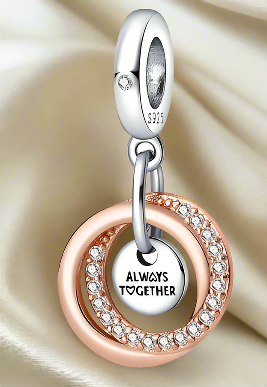 Two-tone Always Together Encircled Dangle Charm