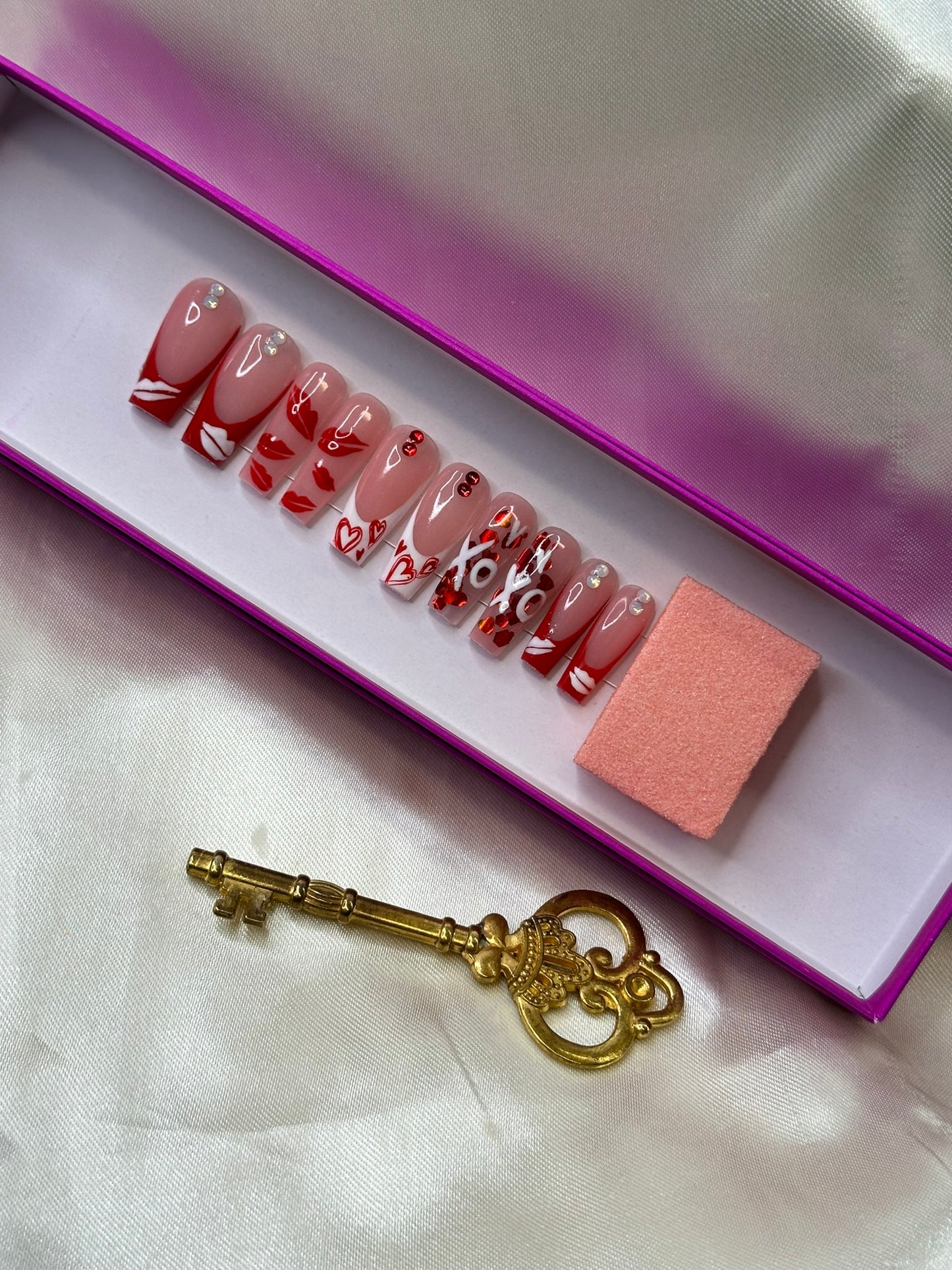 Luxury Festive Handmade Custom Acrylic Press-On Nails | 10-Piece Seasonal Set