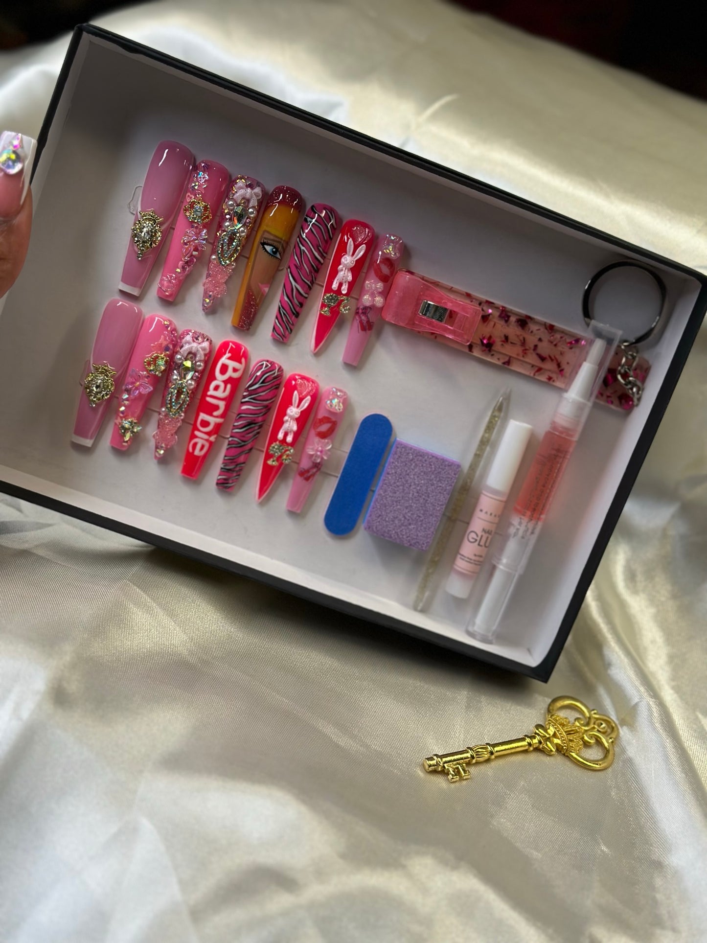 Luxury Festive Handmade Custom Acrylic Press-On Nails | 10-Piece Seasonal Set
