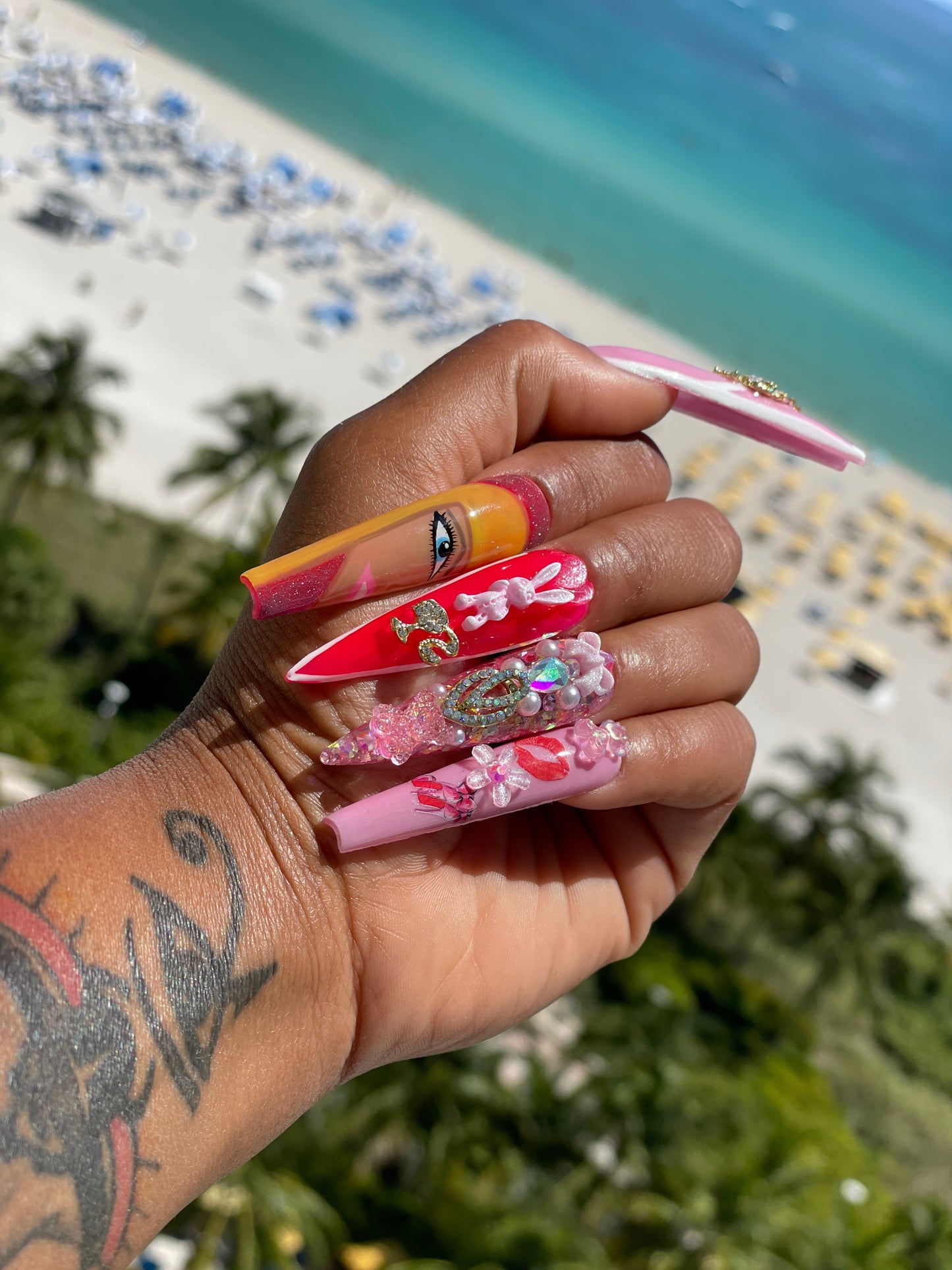Luxury Festive Handmade Custom Acrylic Press-On Nails | 10-Piece Seasonal Set
