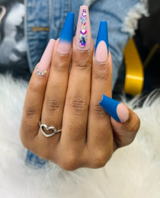 Blue Design Twist with Rhinestones