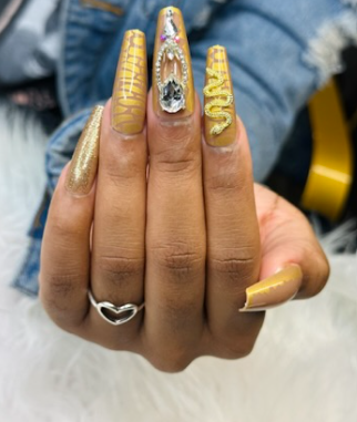Brown and Gold Snake Design