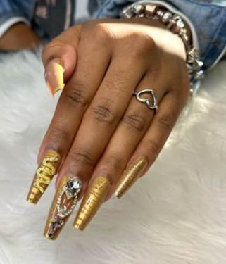 Brown and Gold Snake Design