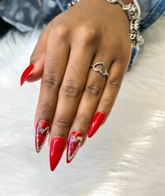Lovers Red with Accent Rhinestones