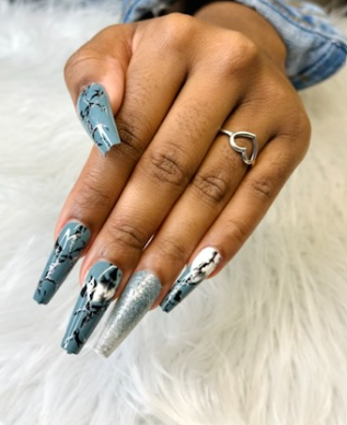 Marble Grey, Black,& White Design