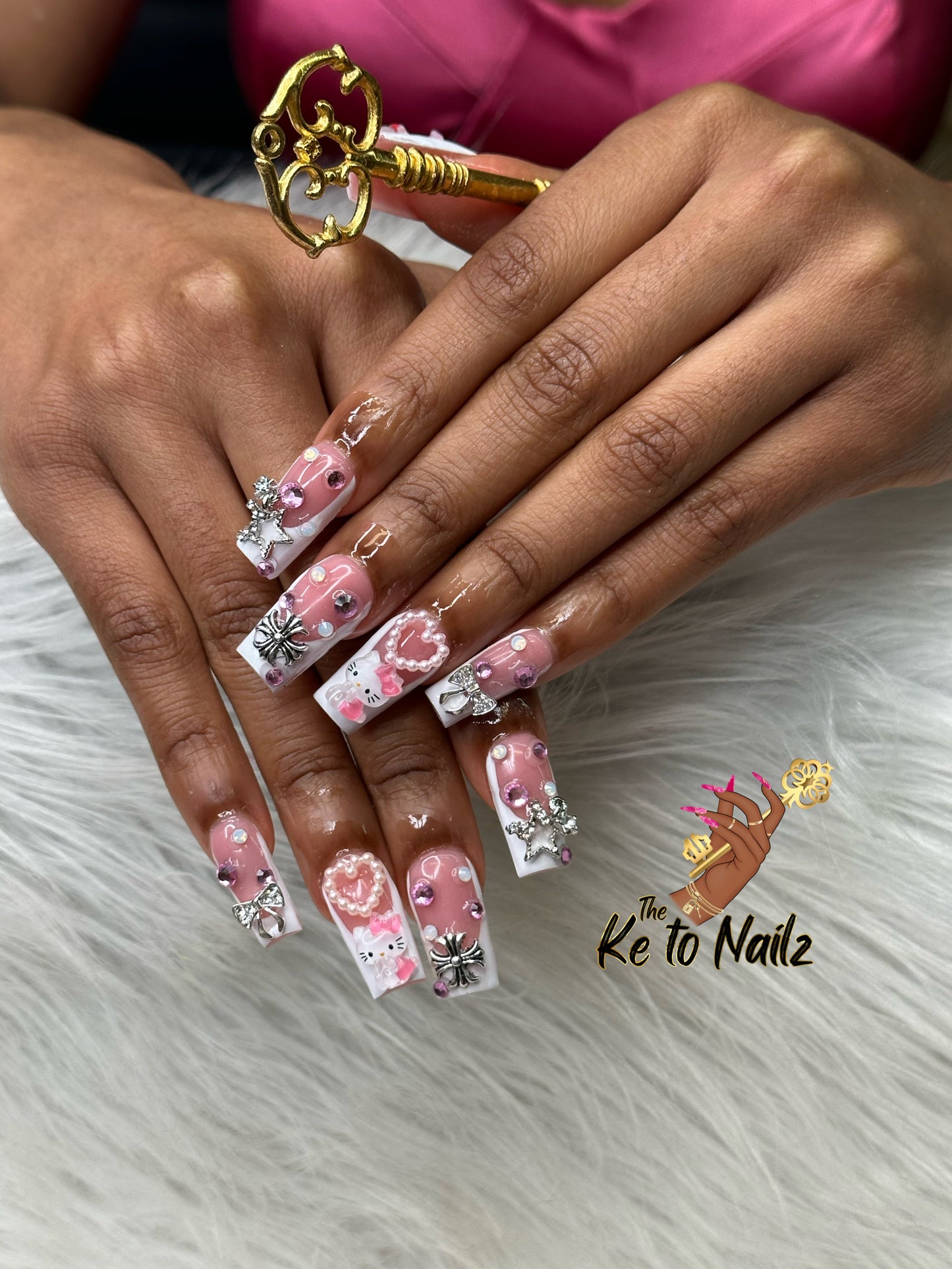 Luxury Handmade Freestyle Acrylic Press-On Nails | 10-Piece Set