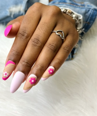Pink Flowers with a Hint of Gold
