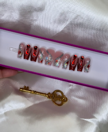 Luxury Festive Handmade Custom Acrylic Press-On Nails | 10-Piece Seasonal Set