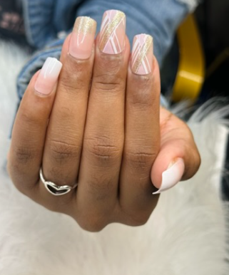 Short Nude White and Gold