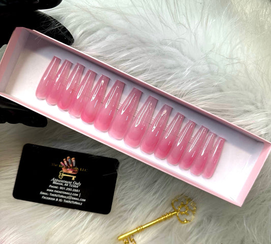 Luxury Handmade Custom Acrylic Press-On Nails | 10-Piece Solid Color Set